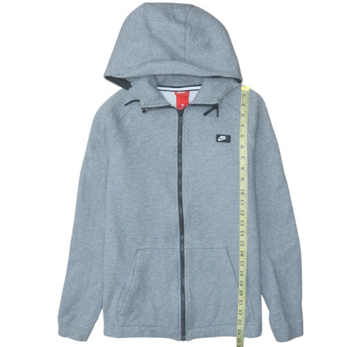Nike Mens Grey Full Zip Hoodie M Fleece Lightweight