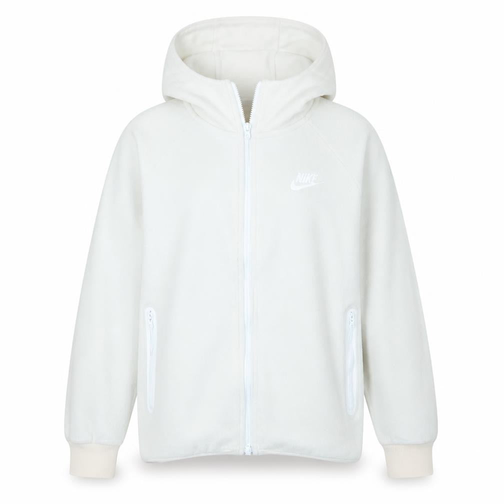 Nike Men's White Full Zip Hoodie Small Lightweight Fleece Zip Pocket