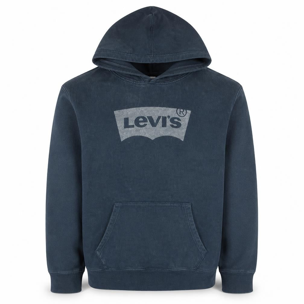 Levi's Men Blue Pullover Hoodie L Graphic Logo Fleece Sweatshirt