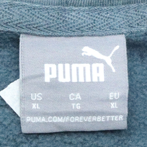 Puma Men's Blue Pullover Hoodie XL Cotton Blend Fleece Sweatshirt