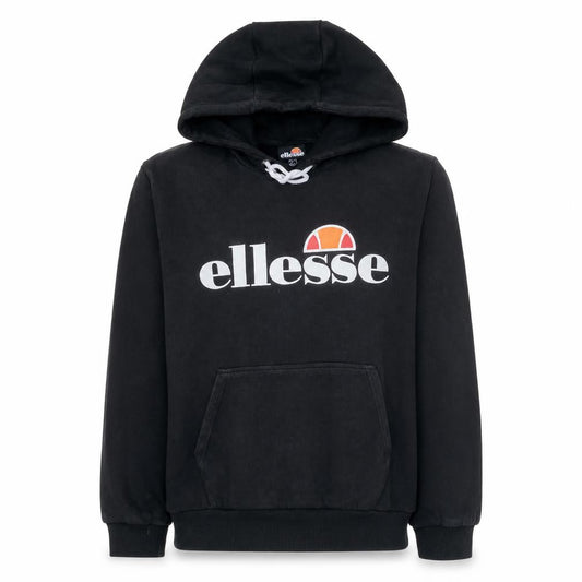 Ellesse Womens Black Pullover Hoodie UK 14 Cotton Blend Logo Sweatshirt