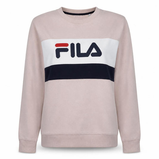 Fila Womens Pink Crew Neck Pullover Sweatshirt Size M Cotton Logo Print