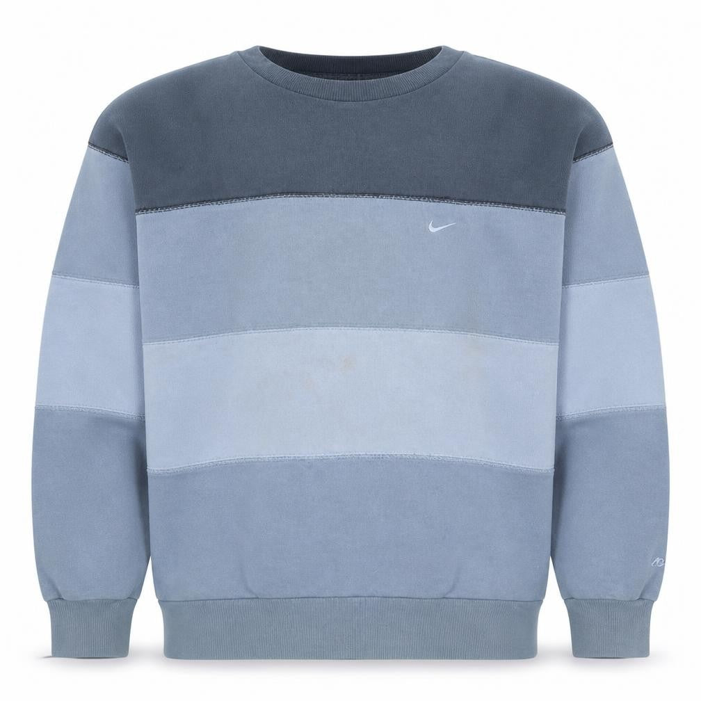 Nike Men's Blue XL Pullover Striped Crew Neck Sweatshirt