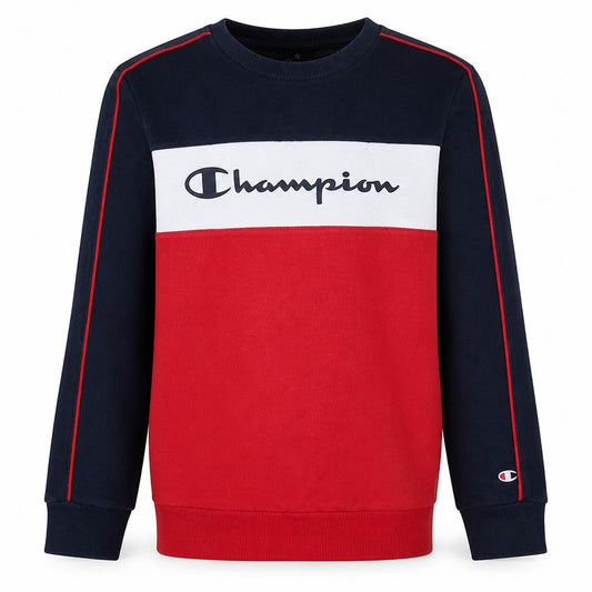 Champion Boys Navy Red Colourblock Sweatshirt XL 13-14 Yrs Crew Neck Fleece