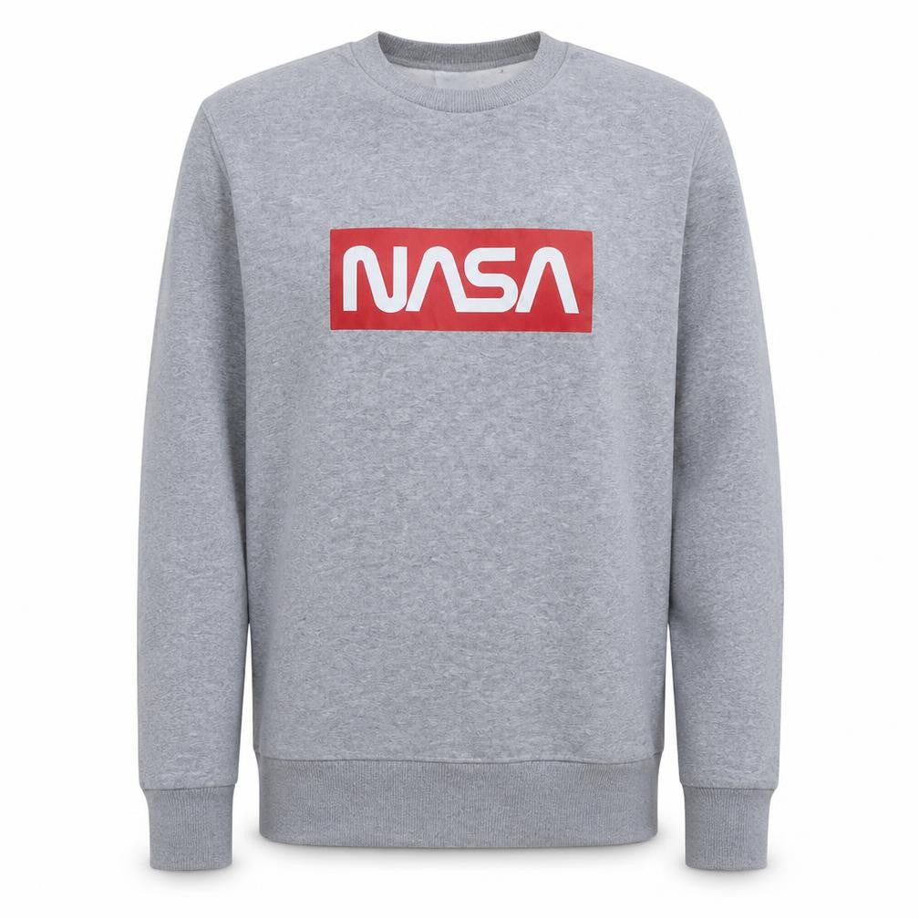 Primark NASA Mens Grey Sweatshirt M Crew Neck Pullover Graphic Print