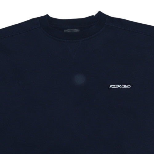 Reebok Men's Blue Crew Neck Pullover Sweatshirt L Sports Style