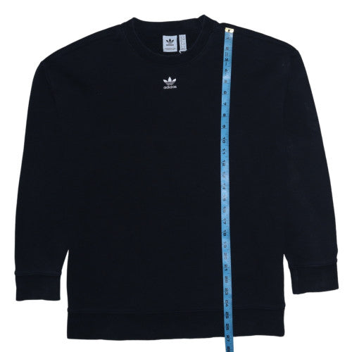 Adidas Womens Black Crew Neck Long Sleeve Sweatshirt Size 12