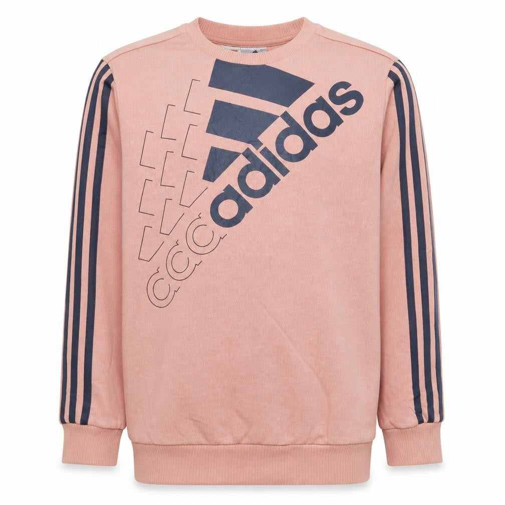 Adidas Boys Pink Logo Pullover Sweatshirt 13-14 Years Long Sleeve