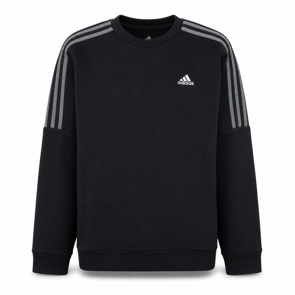 Adidas Men’s Black Small Crew Neck Pullover Sweatshirt with Logo