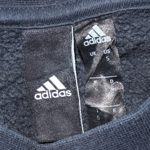 Adidas Men’s Black Small Crew Neck Pullover Sweatshirt with Logo