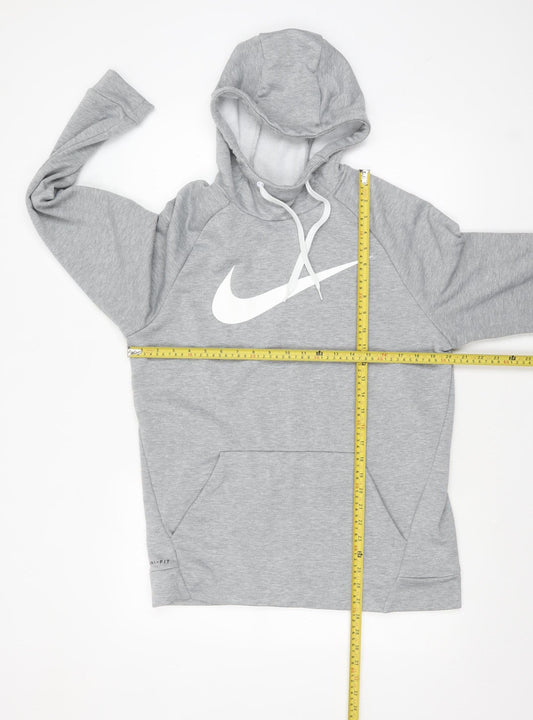 Nike Men's Grey Dri-FIT Pullover Hoodie M Sportswear