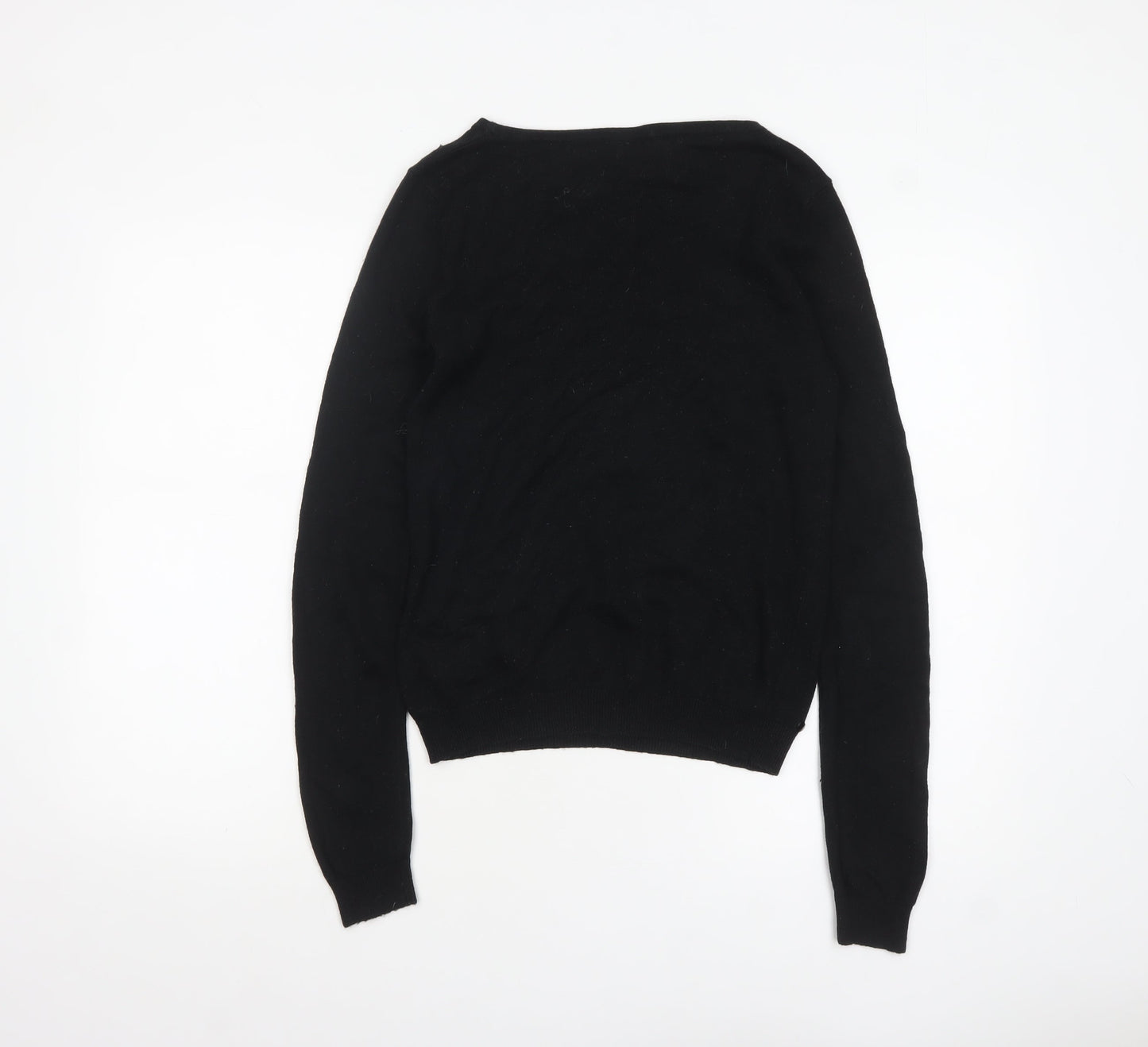 Topshop Women's Black Beaded Knit Pullover Jumper Size 10