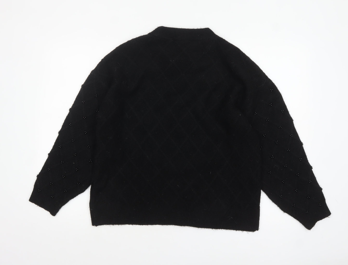 Marks and Spencer Womens Black Beaded Knit Jumper Size M