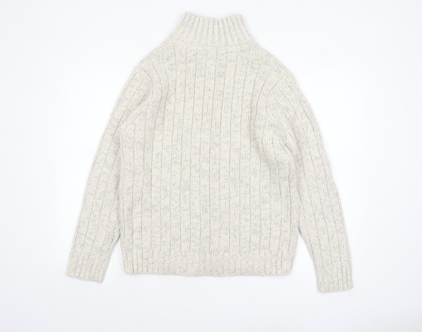 Marks and Spencer Men’s Beige 1/2 Zip Cable-Knit Jumper M
