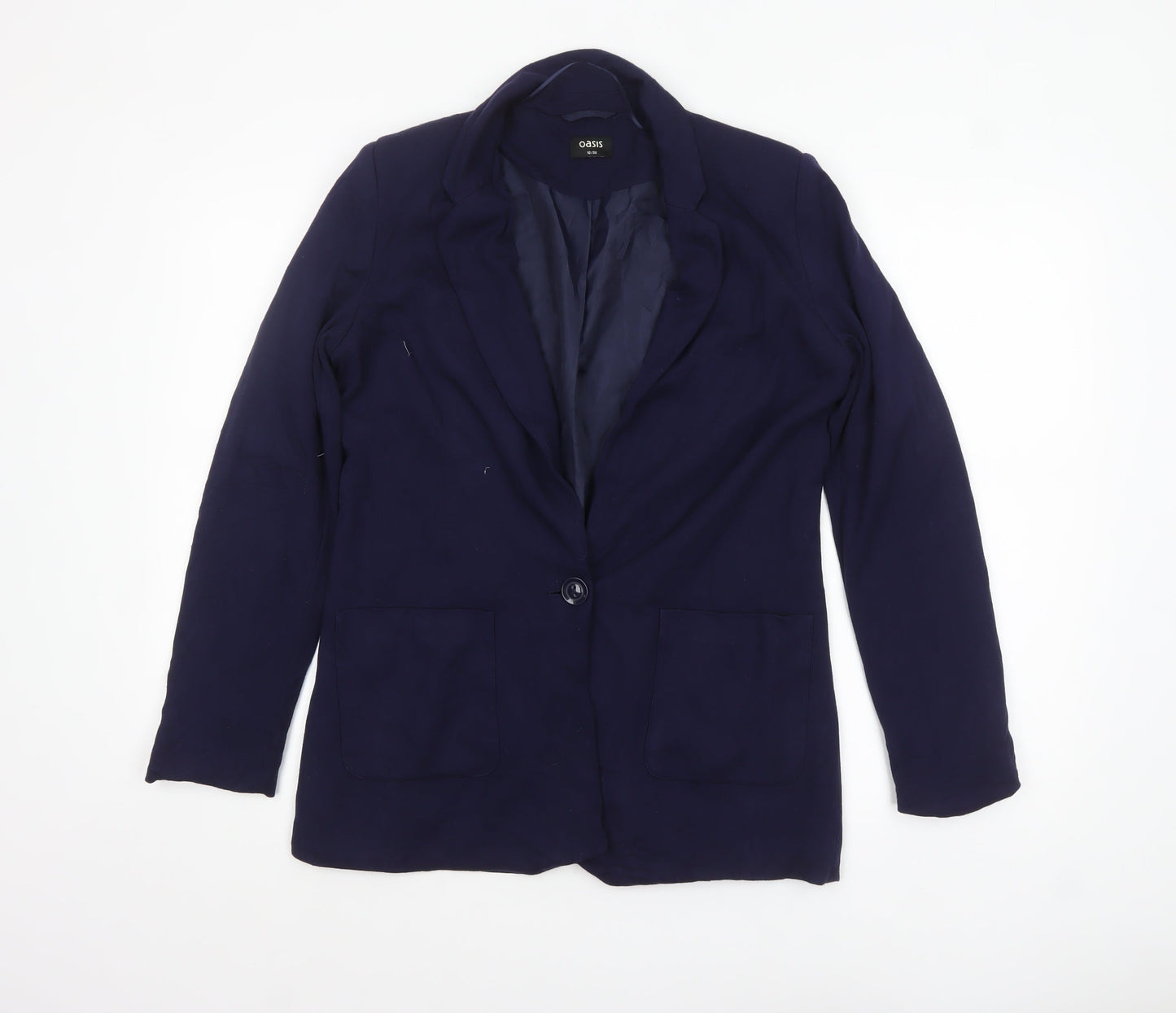 Oasis Women's Blue Regular Fit Single-Breasted Blazer Size 10