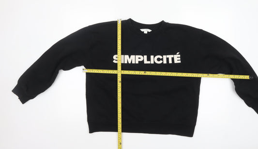 H&M Women's Black SIMPLICITÉ Crew Neck Pullover Sweatshirt Size 12