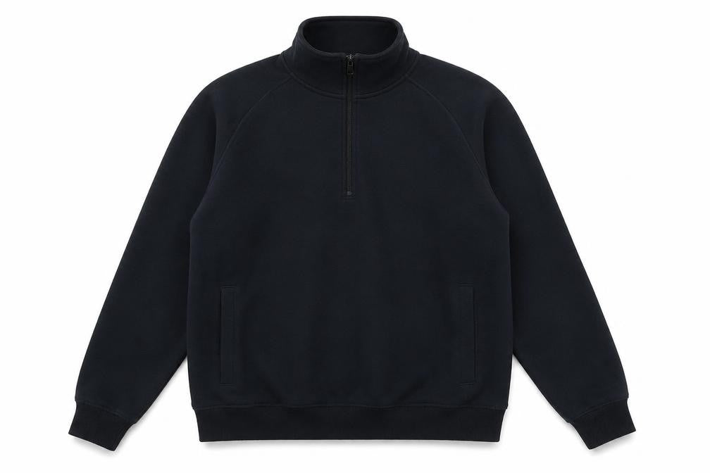 Marks and Spencer Men's Black L 1/2 Zip Fleece Sweatshirt