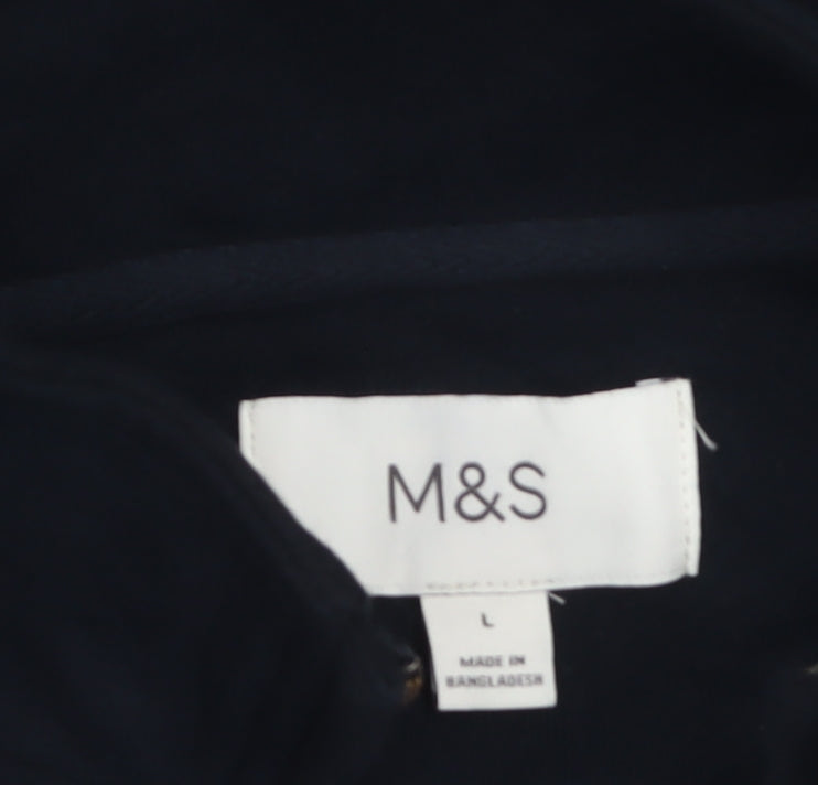 Marks and Spencer Men's Black L 1/2 Zip Fleece Sweatshirt