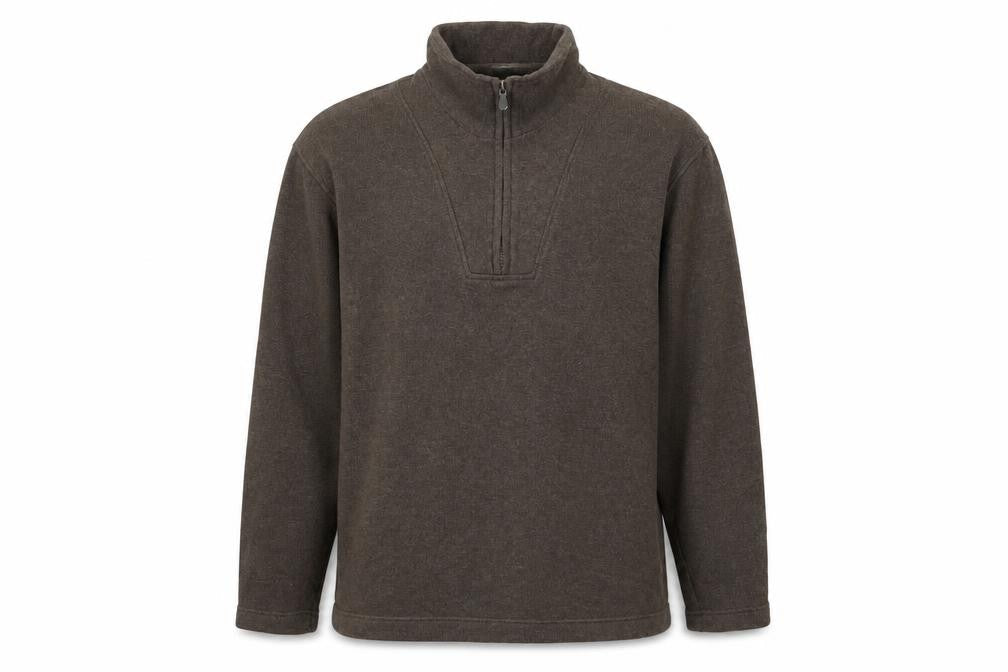 Marks and Spencer Mens Brown 1/4 Zip Cotton Pullover Sweatshirt M