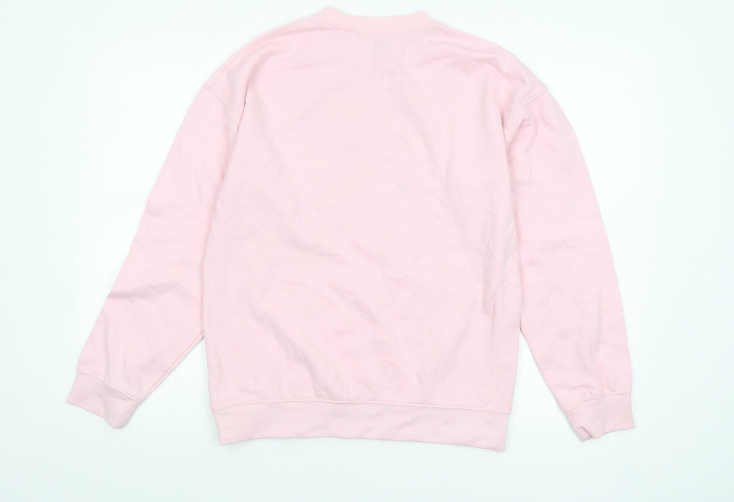 Boohoo Womens Pink Crew Neck Pullover Sweatshirt Size 8