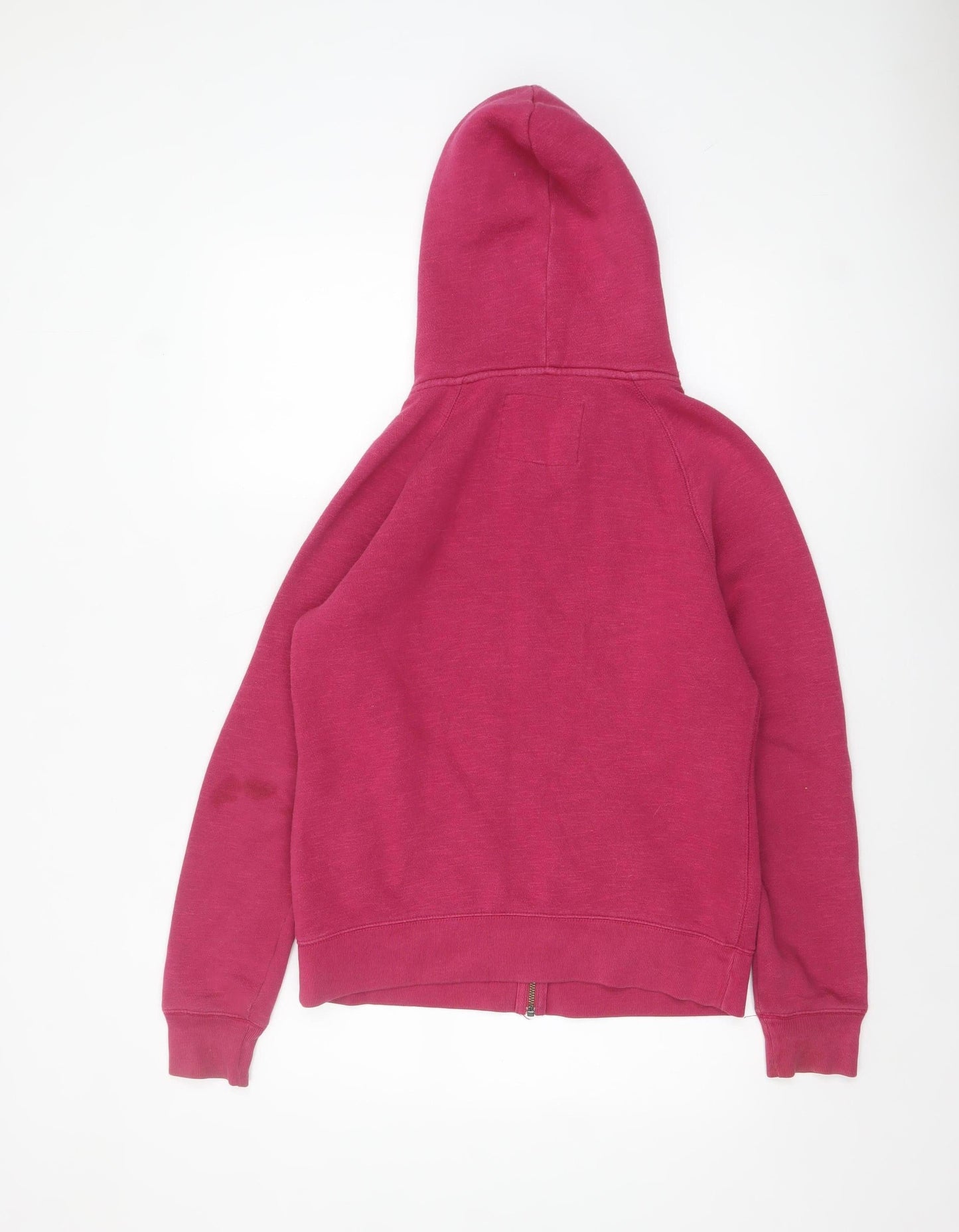 Jack Wills Women's Pink Full Zip Hoodie UK 12 Cotton Blend