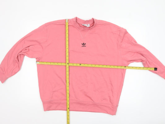 Adidas Women Pink Crew Neck Pullover Sweatshirt Size 8 Cotton Blend