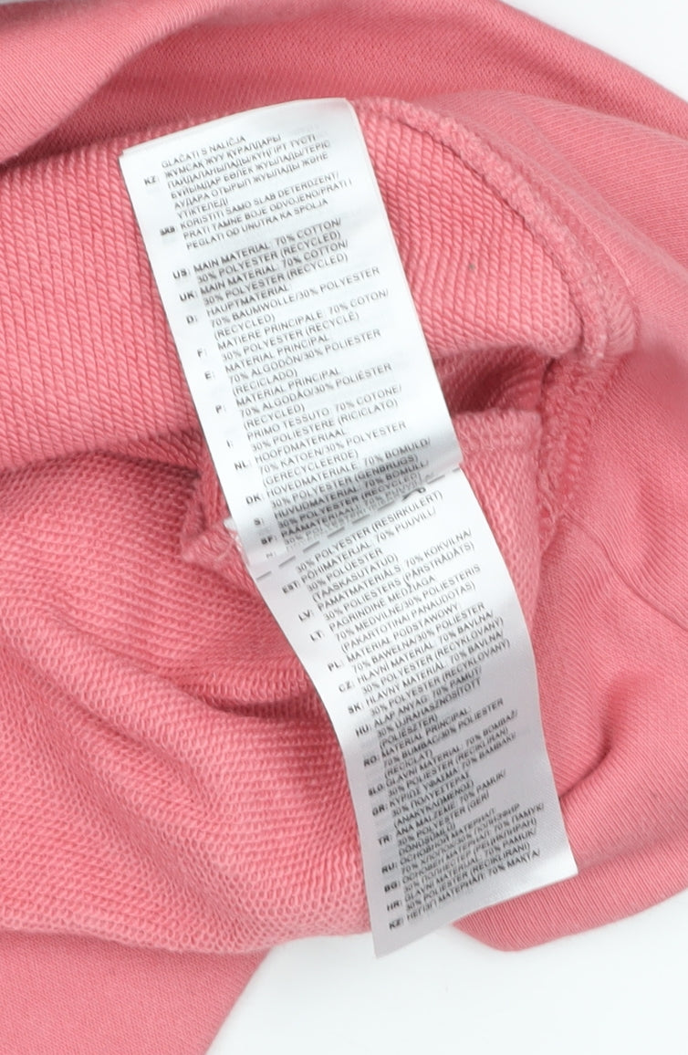 Adidas Women Pink Crew Neck Pullover Sweatshirt Size 8 Cotton Blend