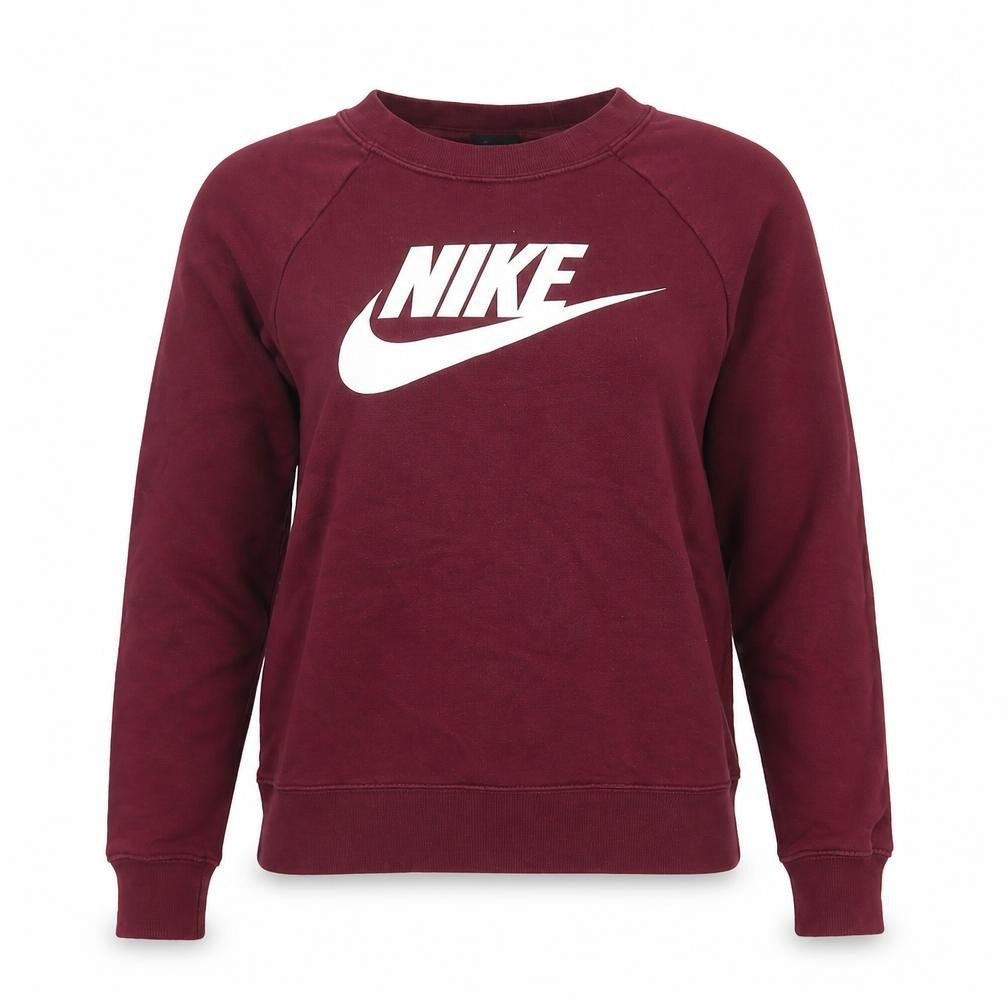 Nike Womens Burgundy Pullover Sweatshirt XS Crew Neck Cotton Blend