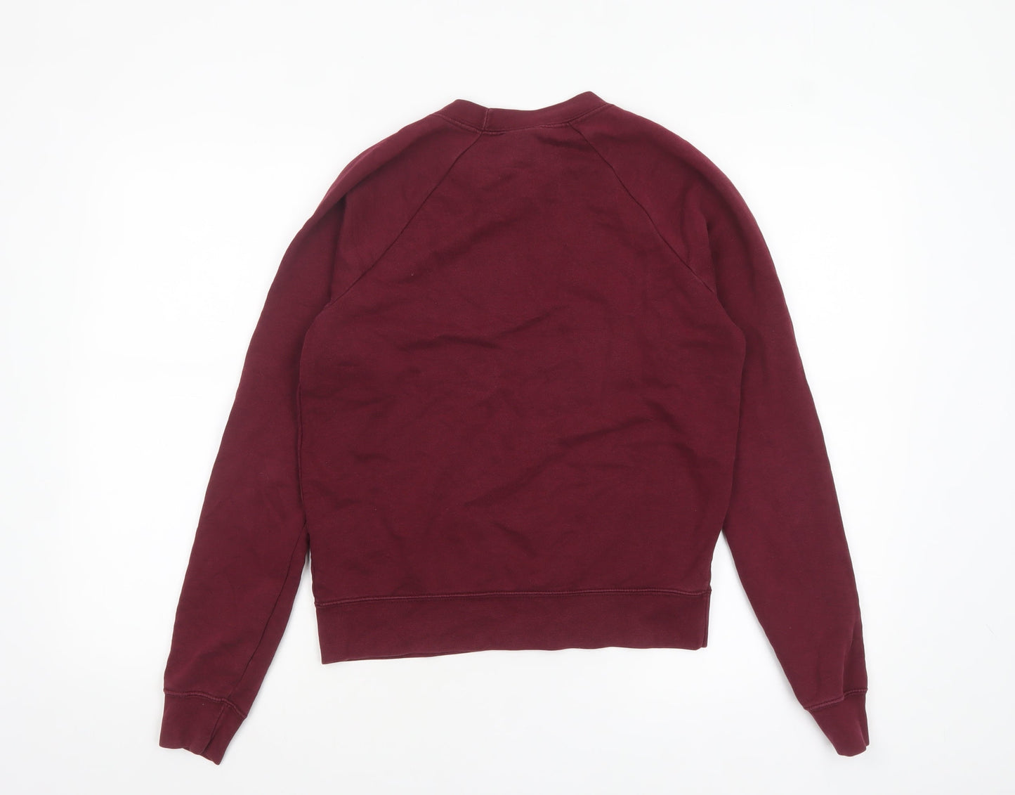 Nike Womens Burgundy Pullover Sweatshirt XS Crew Neck Cotton Blend