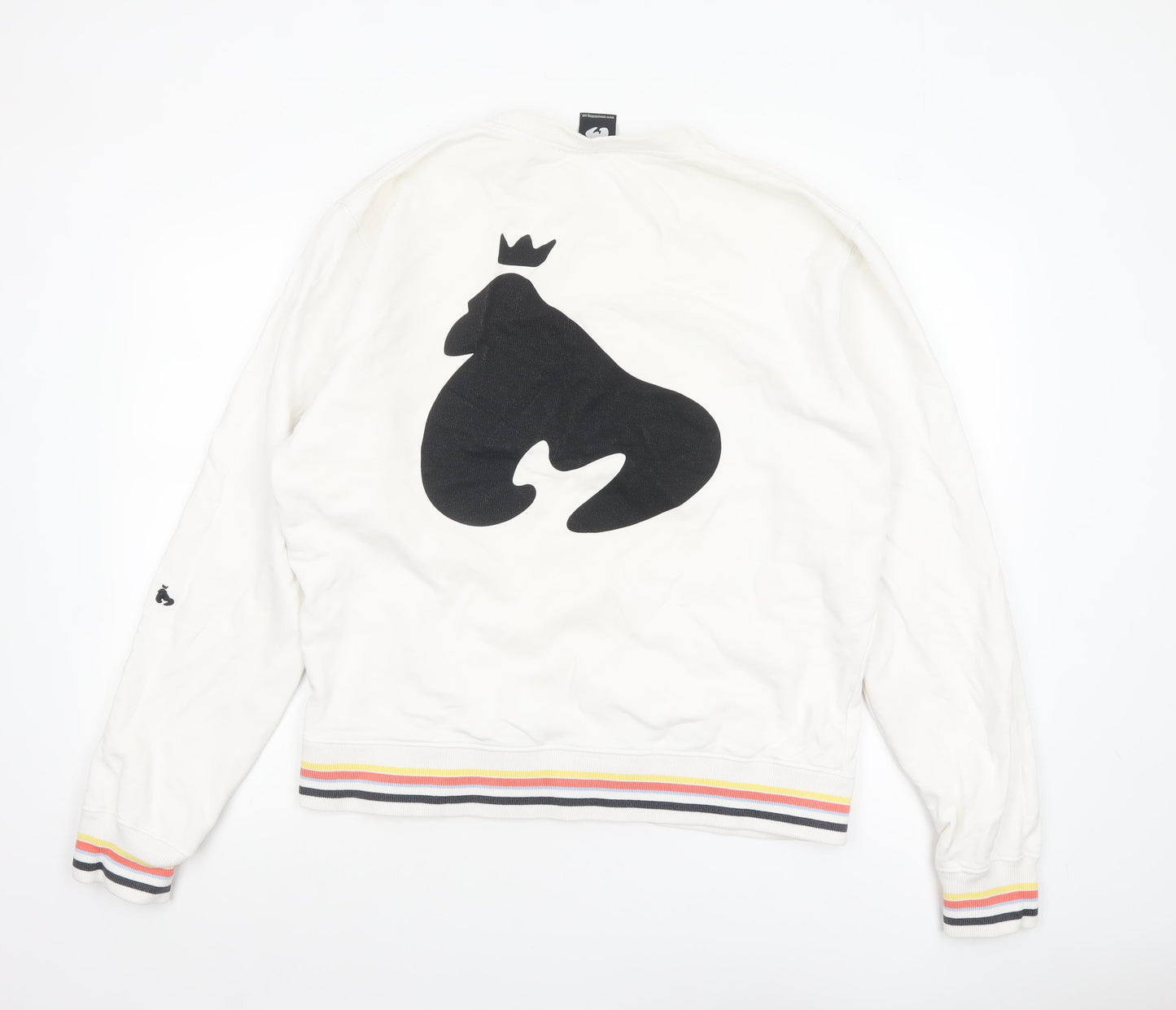 Money Mens White Crew Neck Logo Sweatshirt Size L