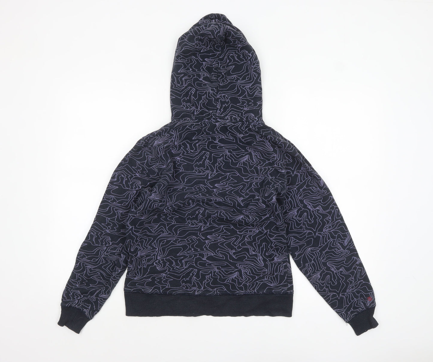 Fly53 Women's Black Purple Pullover Hoodie Size 10 Graphic Print