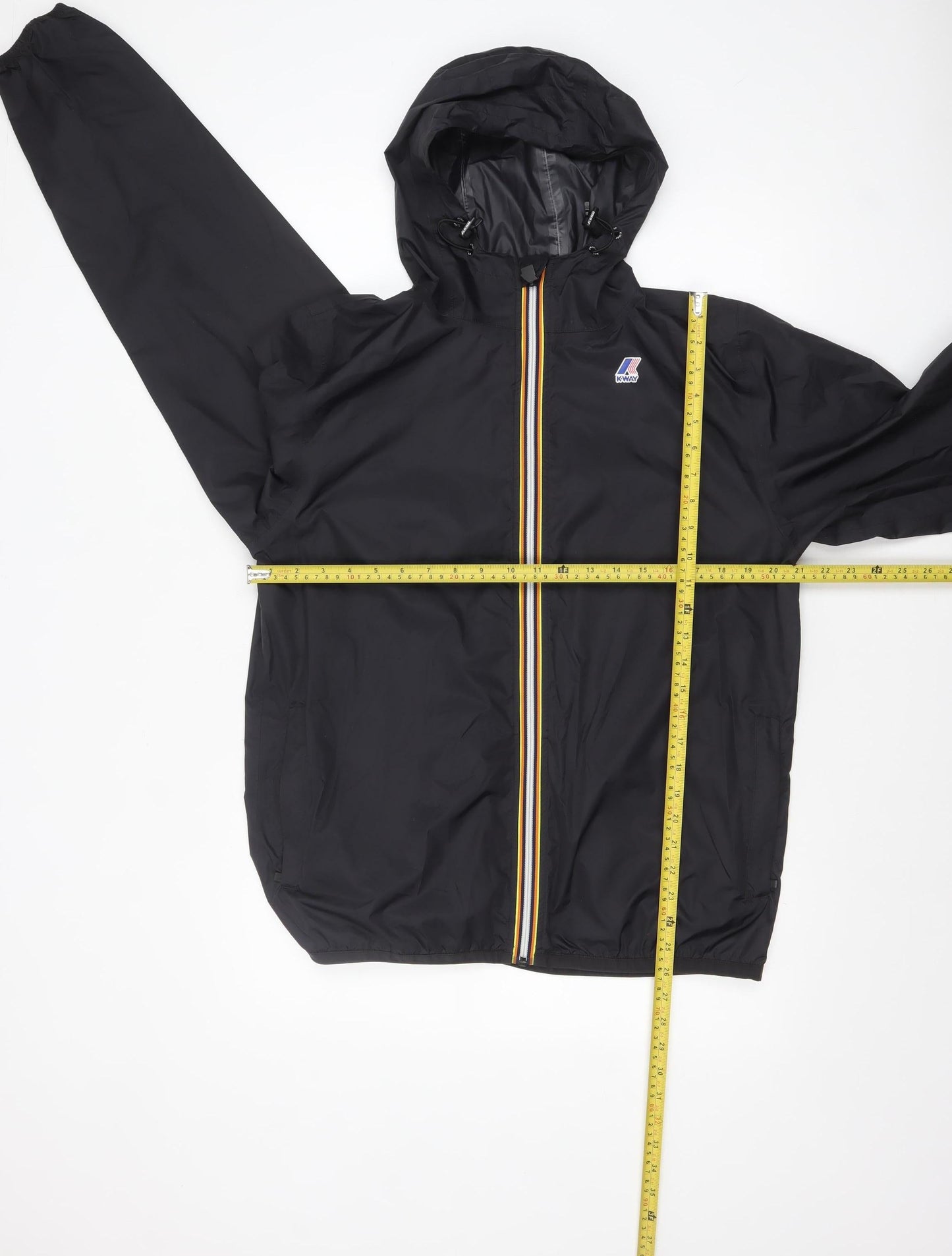 K-Way Boys Black Hooded Waterproof Windbreaker Jacket 16 Years