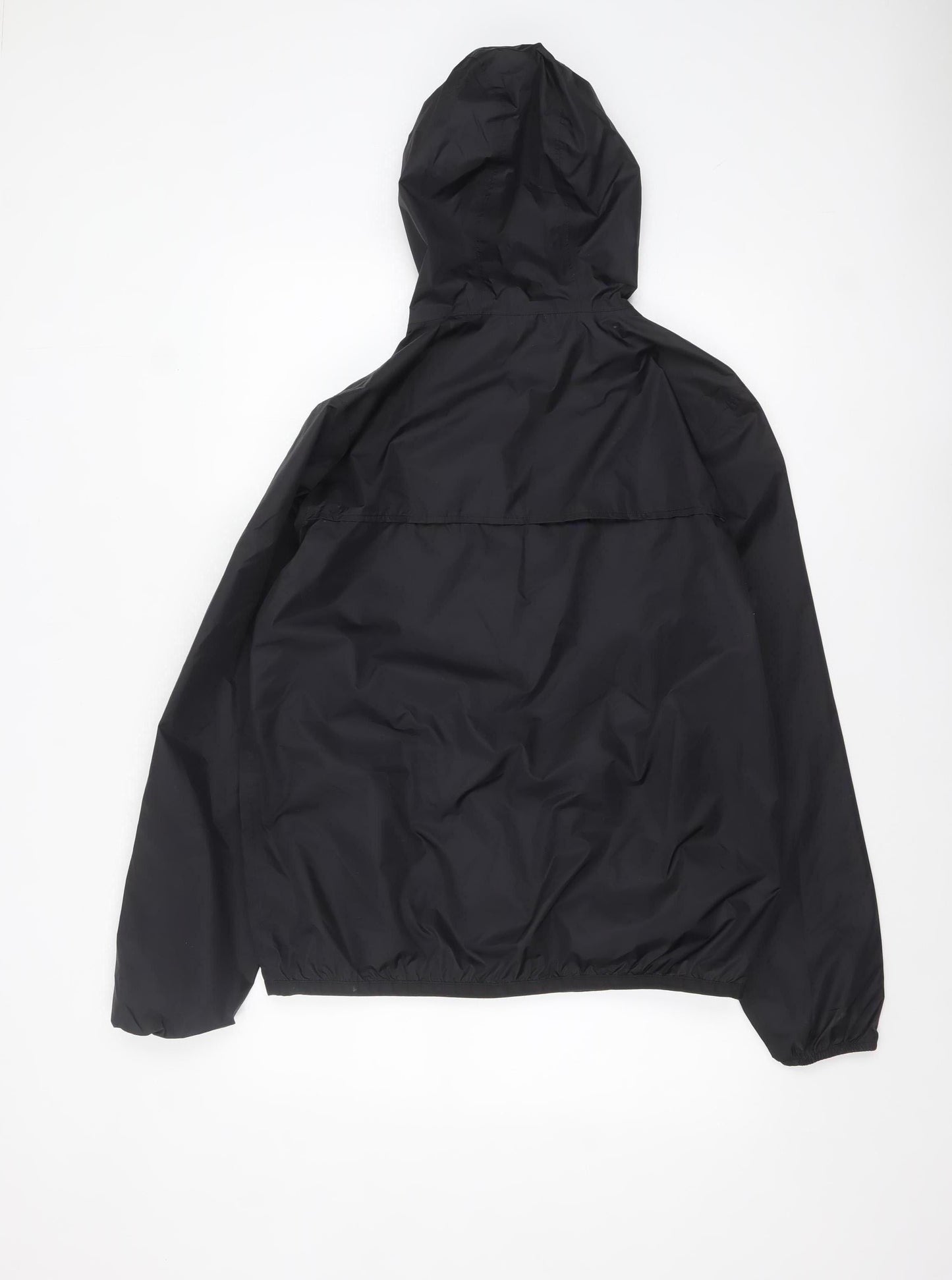 K-Way Boys Black Hooded Waterproof Windbreaker Jacket 16 Years