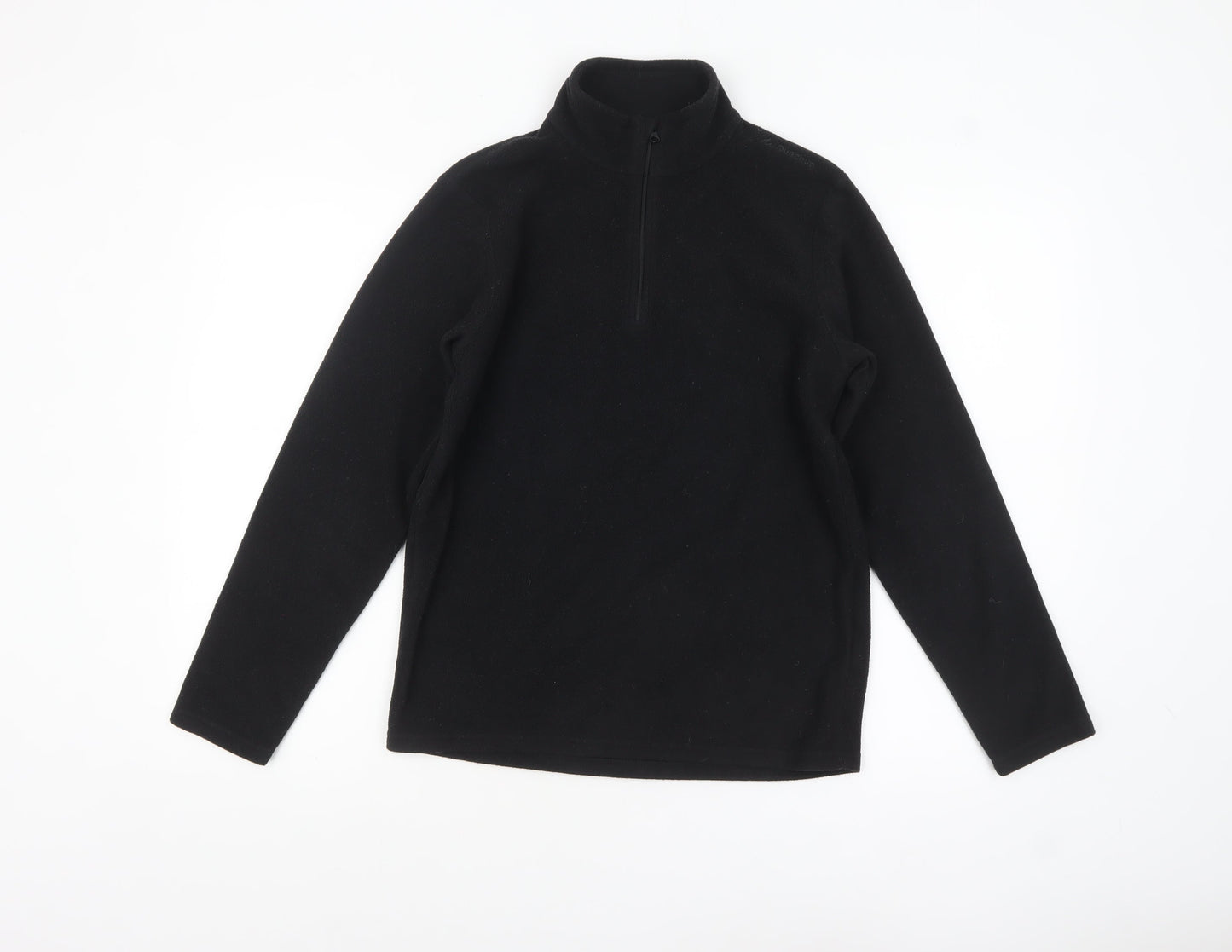 Decathlon Boys Black Fleece 1/4 Zip Pullover Sweatshirt 14 Years