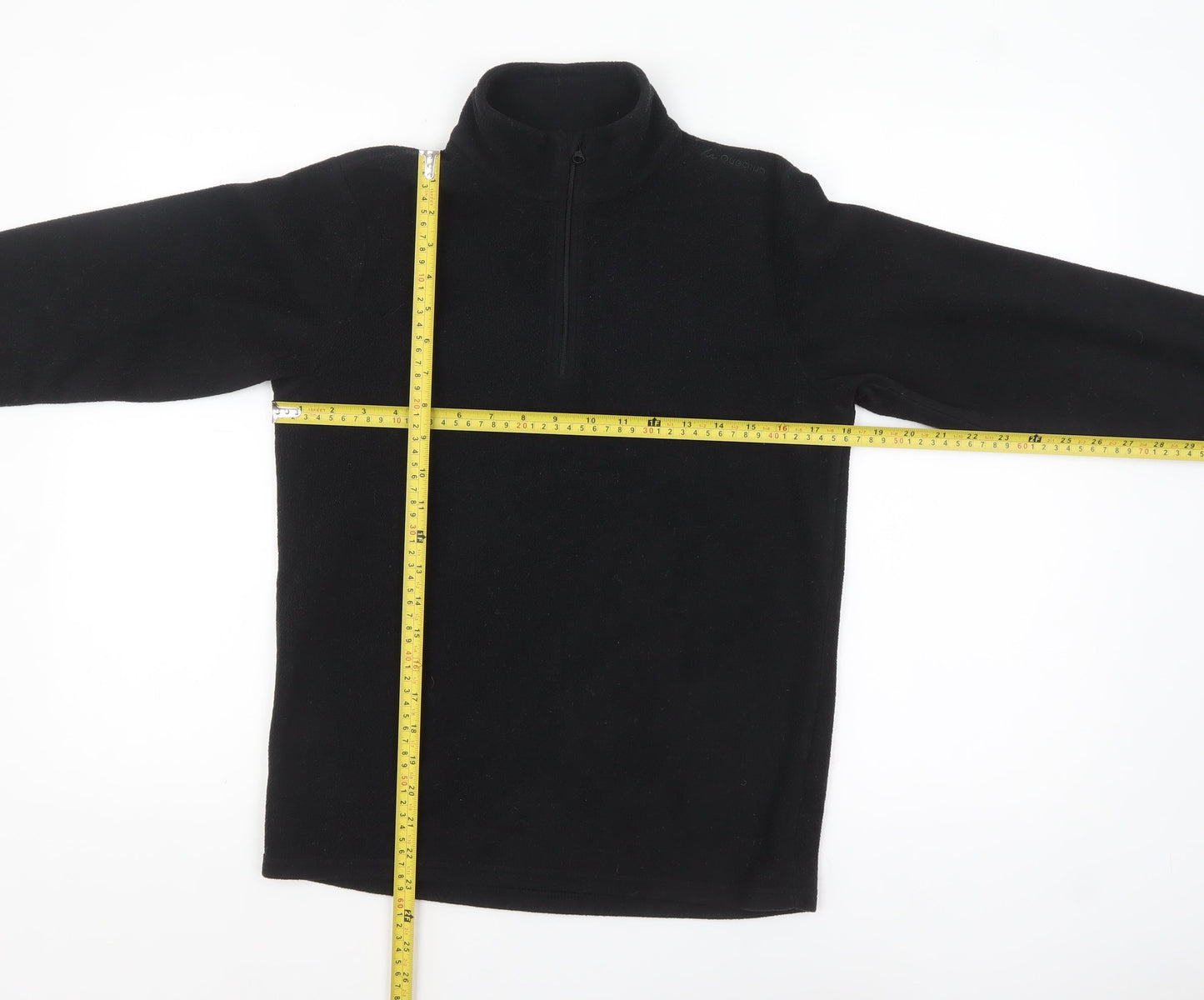 Decathlon Boys Black Fleece 1/4 Zip Pullover Sweatshirt 14 Years