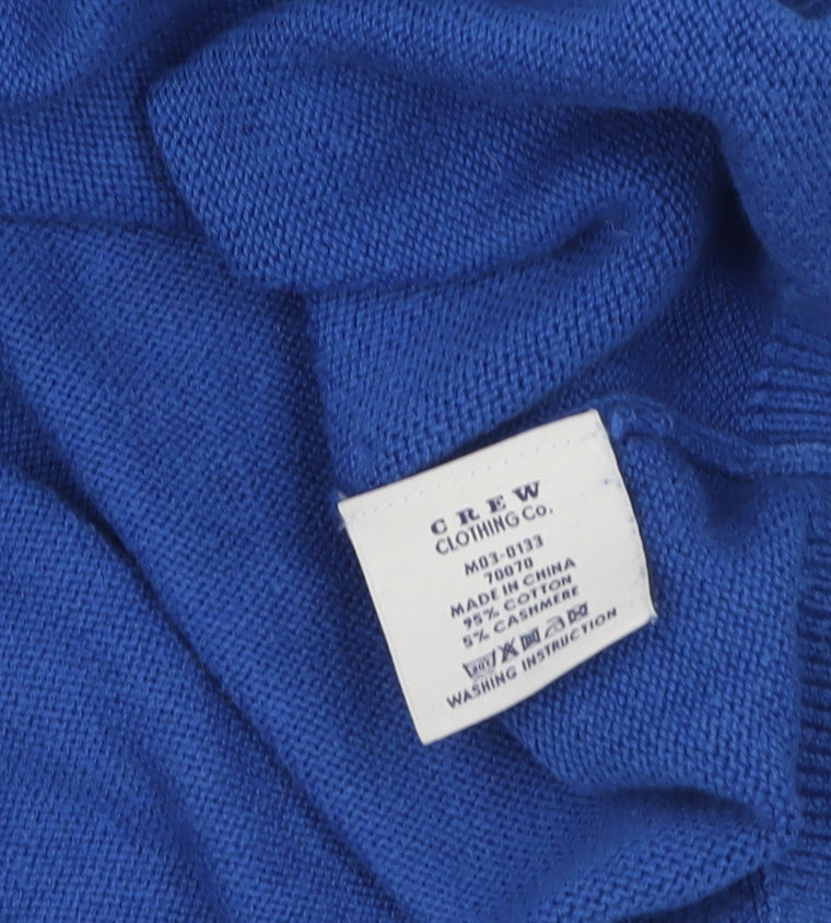 Crew Clothing Co. Men's Blue 2XL V-Neck Cotton Cashmere Jumper