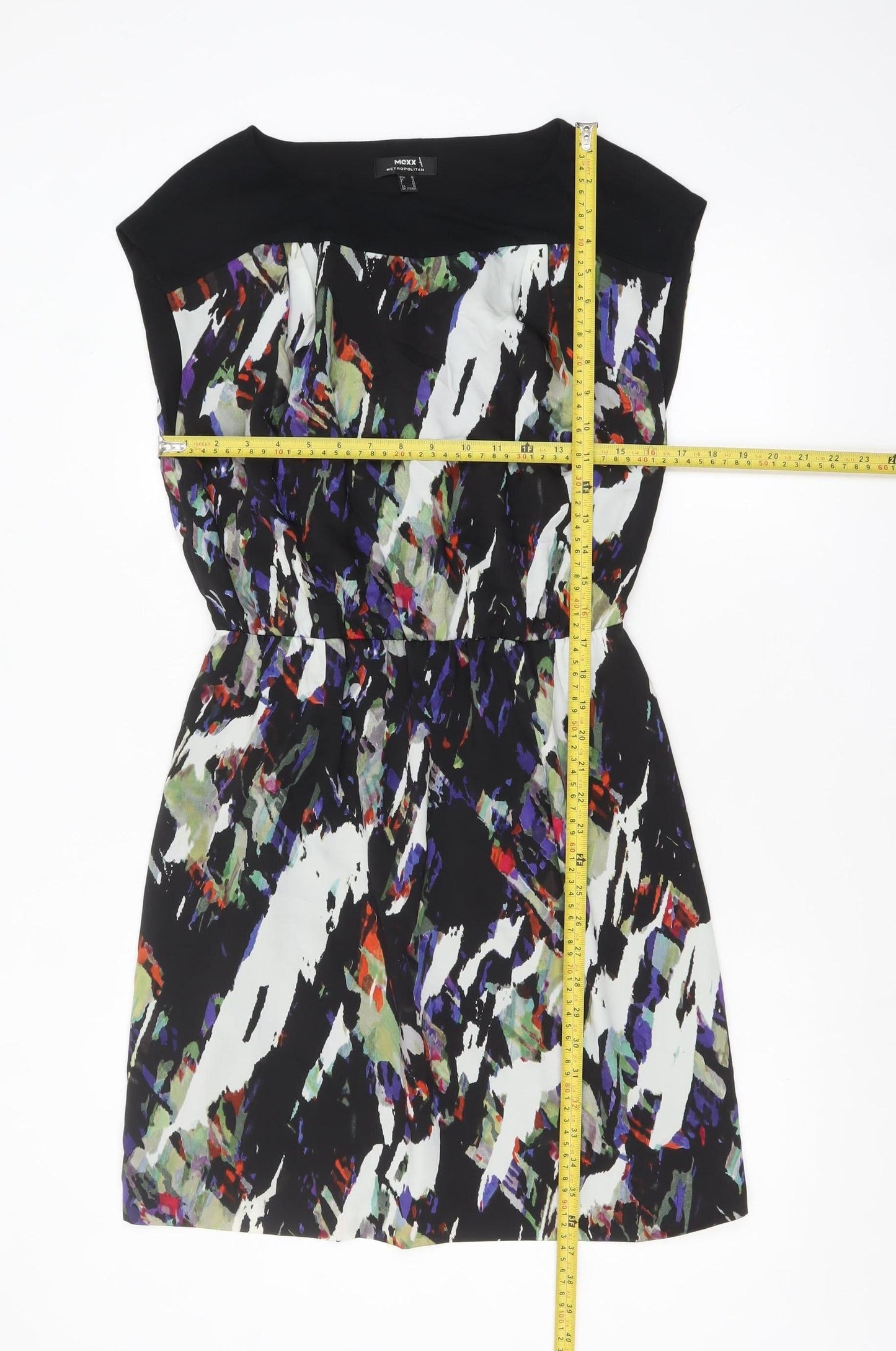 Mexx Women Multicoloured Size 12 Shift Dress Sleeveless Short