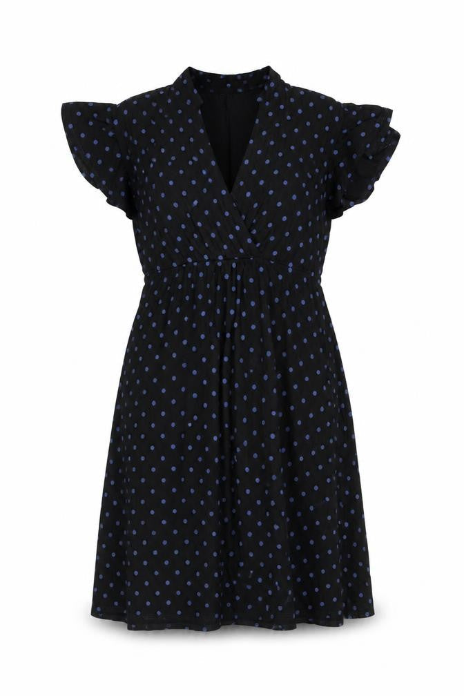 Mamas & Papas Women's Black Polka Dot A-Line Dress UK 10