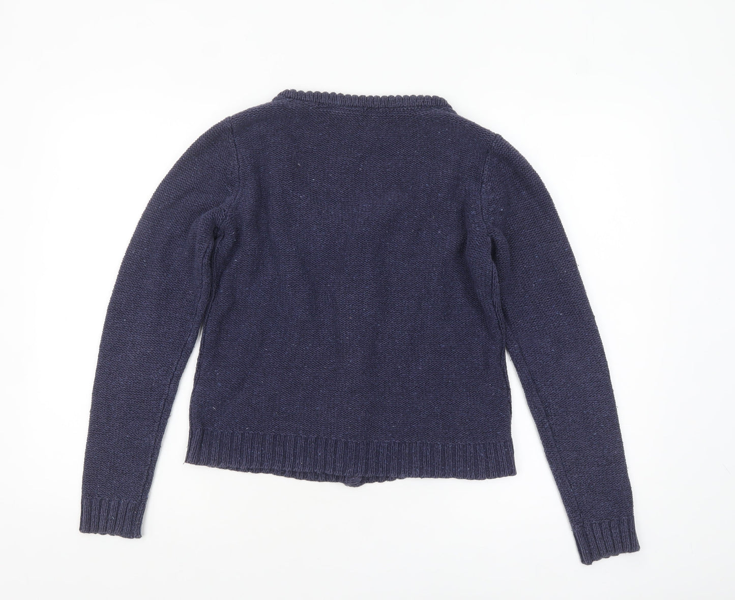 Fat Face Women's Blue Wool Knit Long Sleeve Cardigan Size 14