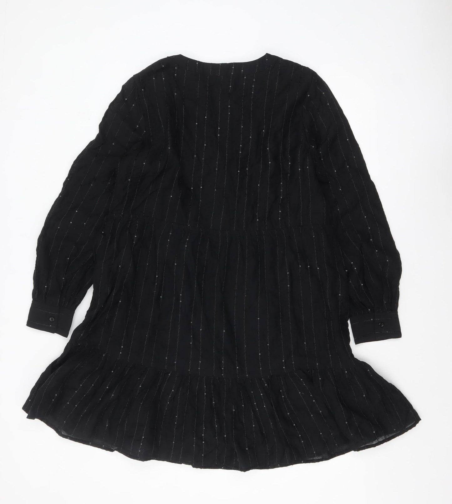 Marks and Spencer Women’s Black Long Sleeve Shift Dress Size 14