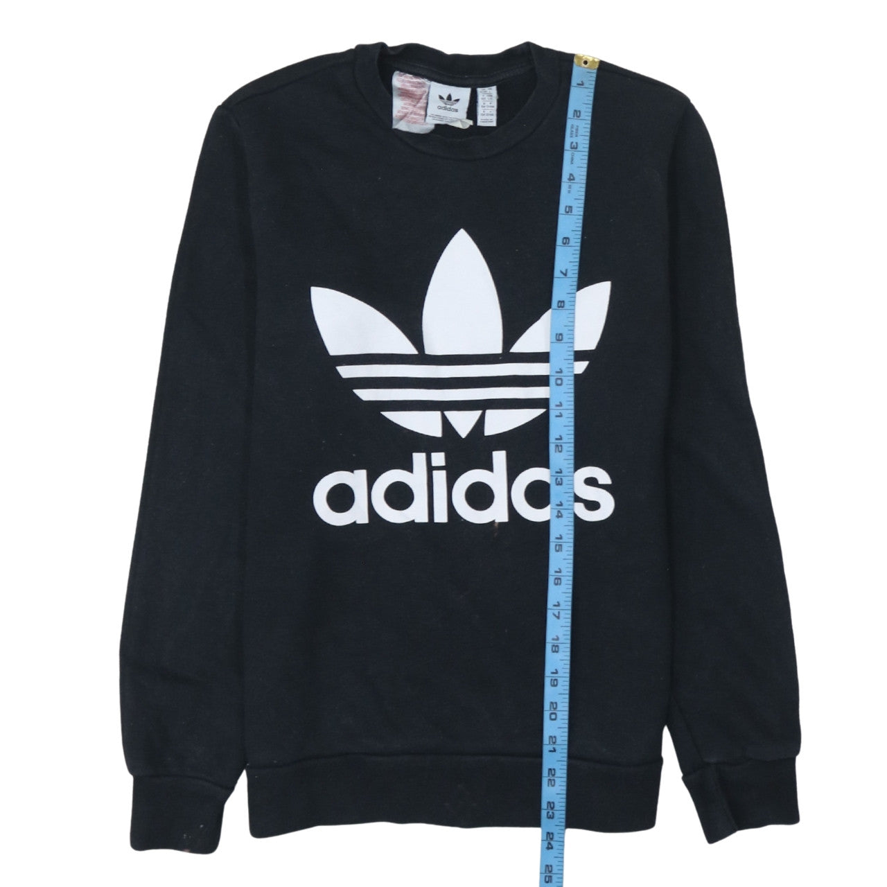 Adidas Boys Black 13-14 Years Pullover Sweatshirt with Trefoil Logo