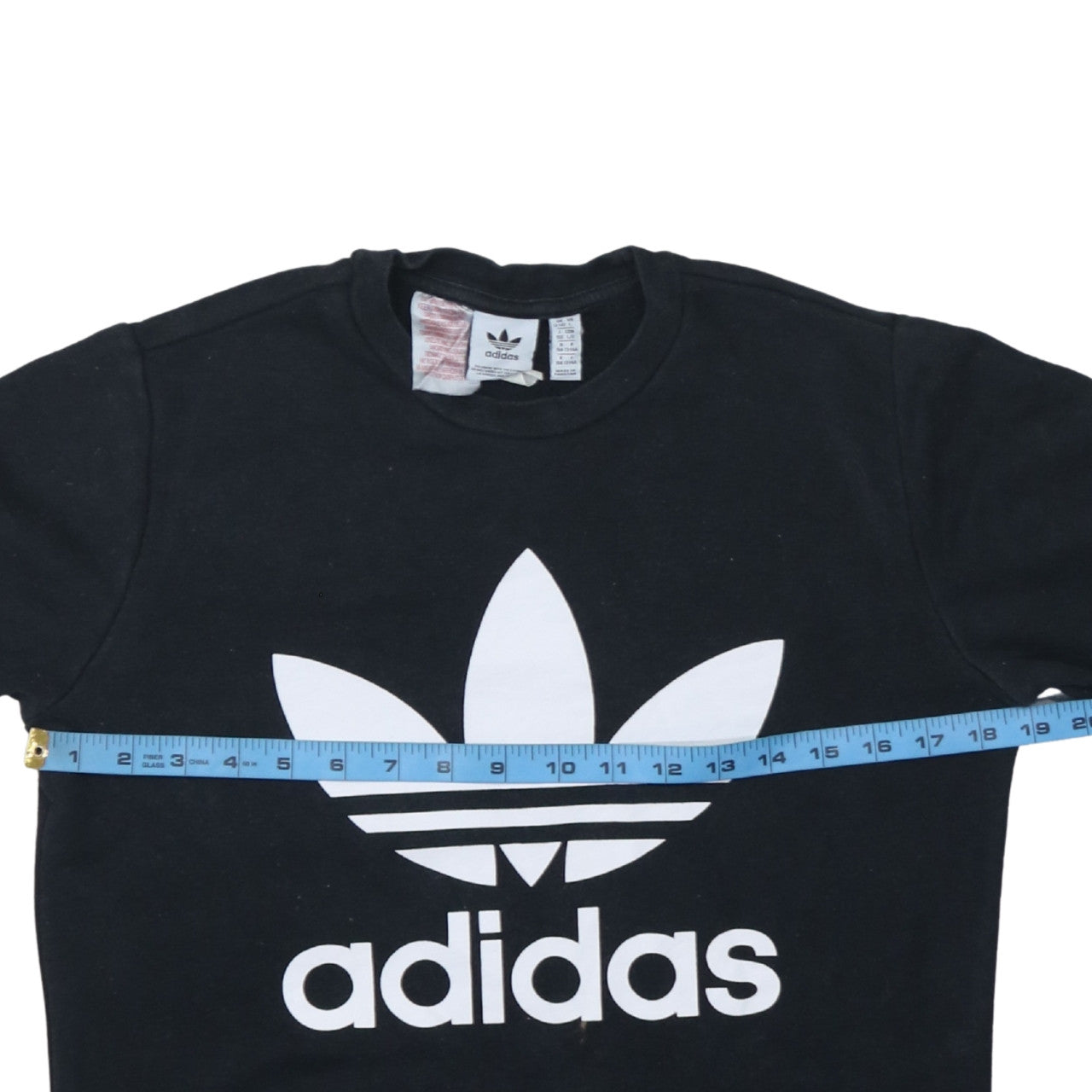 Adidas Boys Black 13-14 Years Pullover Sweatshirt with Trefoil Logo