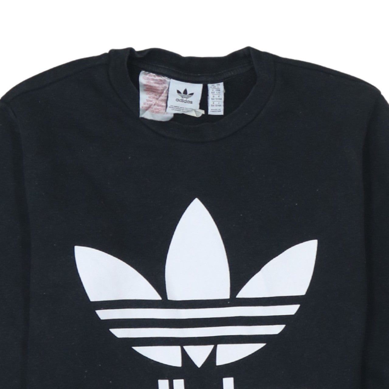Adidas Boys Black 13-14 Years Pullover Sweatshirt with Trefoil Logo