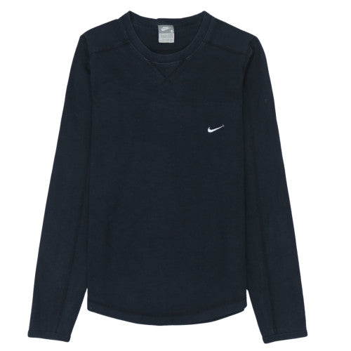 Nike Men's Black Long Sleeve Crew Neck Cotton Top Size Small