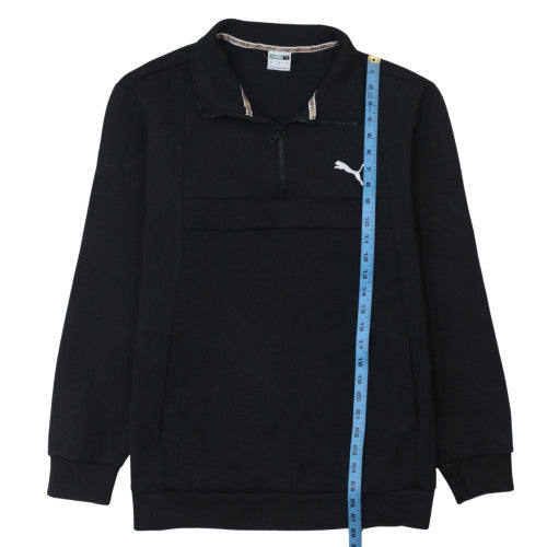 Puma Men's Black L 1/4 Zip Fleece Sweatshirt