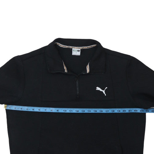 Puma Men's Black L 1/4 Zip Fleece Sweatshirt