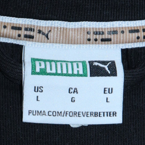 Puma Men's Black L 1/4 Zip Fleece Sweatshirt