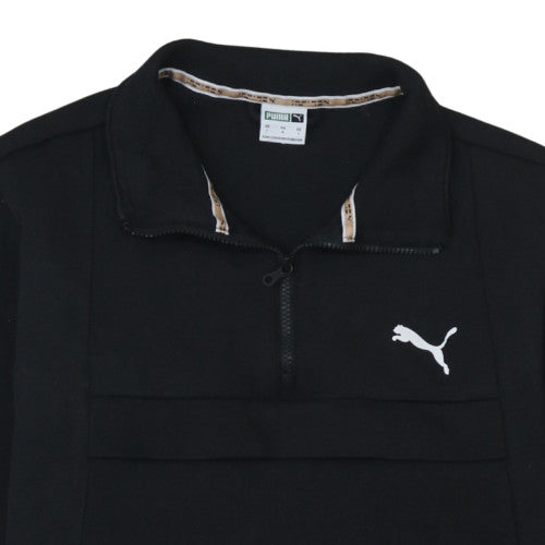 Puma Men's Black L 1/4 Zip Fleece Sweatshirt
