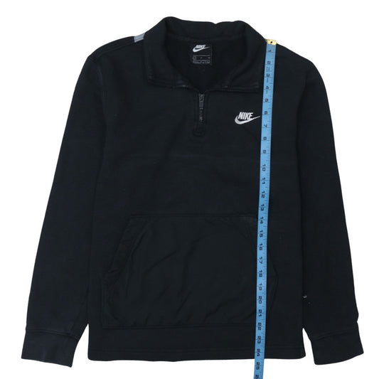 Nike Men's Black Small 1/4 Zip Pullover Sweatshirt with Logo