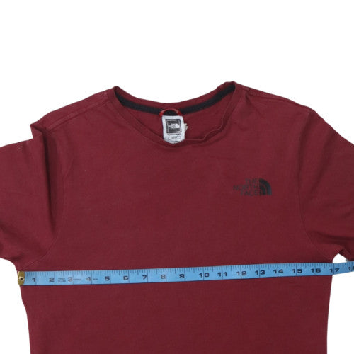 The North Face Men's Red Cotton Crew Neck Short Sleeve T-Shirt XS